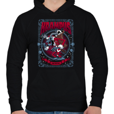PRINTFASHION Krampus sötét karácsony - Férfi kapucnis pulóver - Fekete férfi pulóver, kardigán