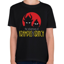 PRINTFASHION Krampusz és Grincs - Gyerek póló - Fekete gyerek póló