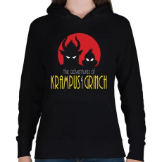 PRINTFASHION Krampusz és Grincs - Női kapucnis pulóver - Fekete