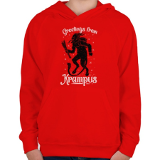 PRINTFASHION Krampusz - Gyerek kapucnis pulóver - Piros gyerek pulóver, kardigán