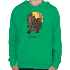 PRINTFASHION KRAMPUSZ - Gyerek kapucnis pulóver - Zöld gyerek pulóver, kardigán