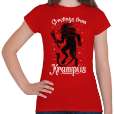 PRINTFASHION Krampusz - Női póló - Piros női póló