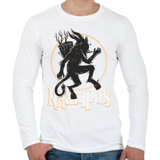 PRINTFASHION Krampusz virgács Mikulás helyett - Férfi hosszú ujjú póló - Fehér