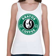 PRINTFASHION Kratos Coffee - Női atléta - Fehér női trikó