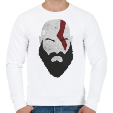 PRINTFASHION Kratos - Férfi pulóver - Fehér férfi pulóver, kardigán