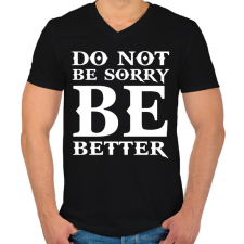 PRINTFASHION Kratos idézet - Férfi V-nyakú póló - Fekete férfi póló