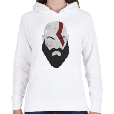 PRINTFASHION Kratos - Női kapucnis pulóver - Fehér női pulóver, kardigán