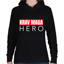 PRINTFASHION KRAV MAGA HERO - Női kapucnis pulóver - Fekete női pulóver, kardigán