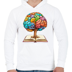 PRINTFASHION Kreatív agy - Férfi kapucnis pulóver - Fehér