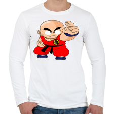 PRINTFASHION Krilin - Férfi hosszú ujjú póló - Fehér férfi póló