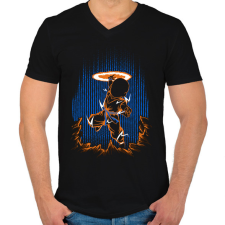 PRINTFASHION krilin - Férfi V-nyakú póló - Fekete férfi póló