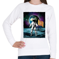 PRINTFASHION Kripto az űrben - Női pulóver - Fehér