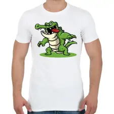 PRINTFASHION Krokodil  - Férfi póló - Fehér férfi póló