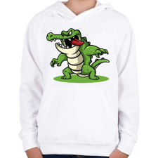 PRINTFASHION Krokodil  - Gyerek kapucnis pulóver - Fehér gyerek pulóver, kardigán