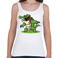 PRINTFASHION Krokodil  - Női atléta - Fehér női trikó