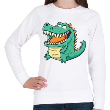 PRINTFASHION krokodil  - Női pulóver - Fehér női pulóver, kardigán