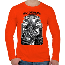 PRINTFASHION Krokorock - Férfi hosszú ujjú póló - Narancs