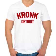 PRINTFASHION Kronk detroit - Férfi V-nyakú póló - Fehér