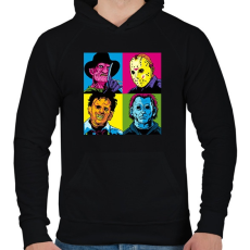 PRINTFASHION Krueger és a haverok - Férfi kapucnis pulóver - Fekete