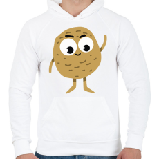 PRINTFASHION Krumpli - Férfi kapucnis pulóver - Fehér