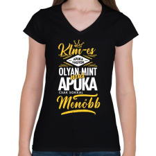 PRINTFASHION KTM-es apuka - Női V-nyakú póló - Fekete női póló