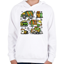PRINTFASHION Kukásautók - Gyerek kapucnis pulóver - Fehér gyerek pulóver, kardigán