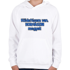 PRINTFASHION Küldetésem van, horgászni megyek - Gyerek kapucnis pulóver - Fehér gyerek pulóver, kardigán