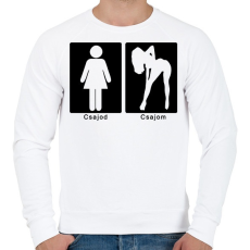 PRINTFASHION Különbség - Férfi pulóver - Fehér