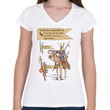 PRINTFASHION Kun kori nyilak szóvicc - Női V-nyakú póló - Fehér női póló