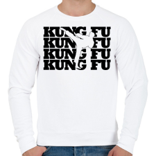 PRINTFASHION Kung fu - Férfi pulóver - Fehér férfi pulóver, kardigán