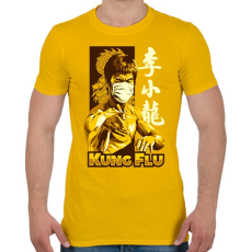 PRINTFASHION Kung Fu maszkban - Férfi póló - Sárga
