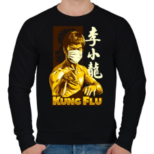 PRINTFASHION Kung Fu maszkban - Férfi pulóver - Fekete férfi pulóver, kardigán