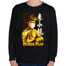 PRINTFASHION Kung Fu maszkban - Gyerek pulóver - Fekete gyerek pulóver, kardigán