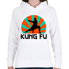 PRINTFASHION KUNG FU - Női kapucnis pulóver - Fehér