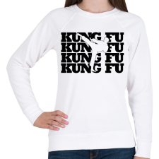 PRINTFASHION Kung fu - Női pulóver - Fehér női pulóver, kardigán