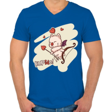 PRINTFASHION KUPidO - Férfi V-nyakú póló - Királykék férfi póló