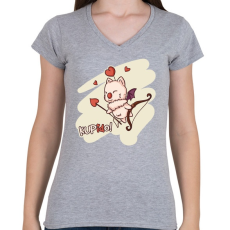 PRINTFASHION KUPidO - Női V-nyakú póló - Sport szürke