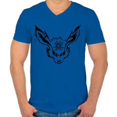 PRINTFASHION Kurama fekete - Férfi V-nyakú póló - Királykék