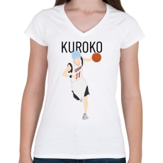 PRINTFASHION Kuroko no Basket - Kuroko - Női V-nyakú póló - Fehér