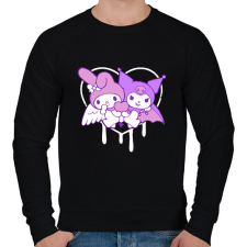 PRINTFASHION kuromi és my melody - Férfi pulóver - Fekete férfi pulóver, kardigán