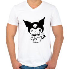 PRINTFASHION kuromi - Férfi V-nyakú póló - Fehér