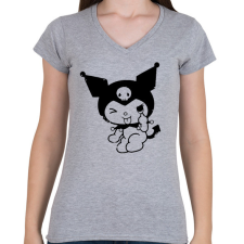 PRINTFASHION kuromi - Női V-nyakú póló - Sport szürke női póló