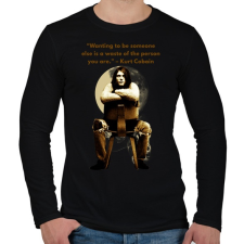 PRINTFASHION kurt cobain quotes - Férfi hosszú ujjú póló - Fekete férfi póló