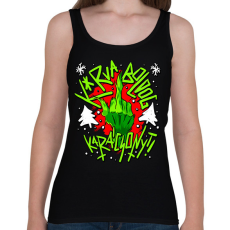 PRINTFASHION Kurva boldog karácsonyt grinch - Női atléta - Fekete