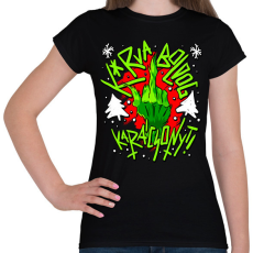 PRINTFASHION Kurva boldog karácsonyt grinch - Női póló - Fekete