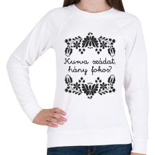 PRINTFASHION Kurva szádat, hány fokos? - Női pulóver - Fehér női pulóver, kardigán