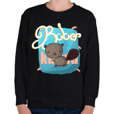 PRINTFASHION kurwa bober - Gyerek pulóver - Fekete
