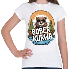 PRINTFASHION Kurwa Bober - Női póló - Fehér