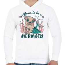PRINTFASHION Kutya aki sellőnek született - Férfi kapucnis pulóver - Fehér férfi pulóver, kardigán