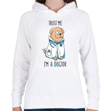 PRINTFASHION Kutya doki - DOGtor - Női kapucnis pulóver - Fehér női pulóver, kardigán